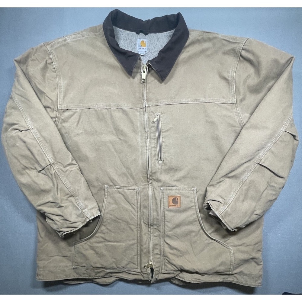 Carhartt C61 FRB Sherpa Lined Duck CANVAS Coat Jacket SZ 3XL CHORE BARN Country